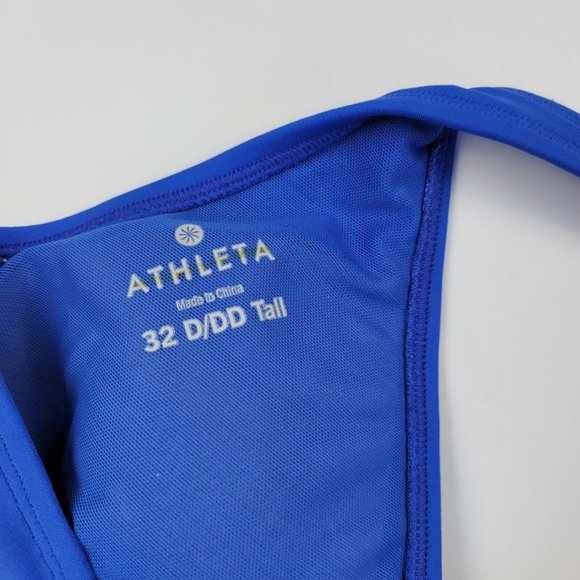 Athleta Tara Tankini Halter Swimsuit Top in Powerful Blue size 32D/DD Tall - Picture 5 of 10